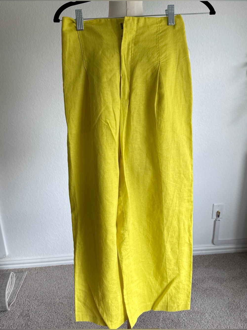 Zara Yellow Wide-Leg Chinos